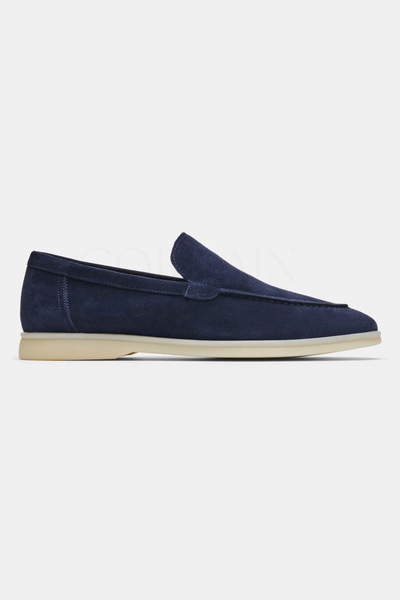 Navy suède loafers