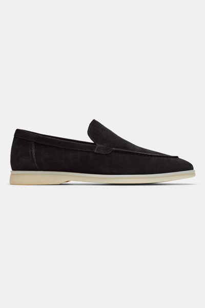 Zwarte suède loafers