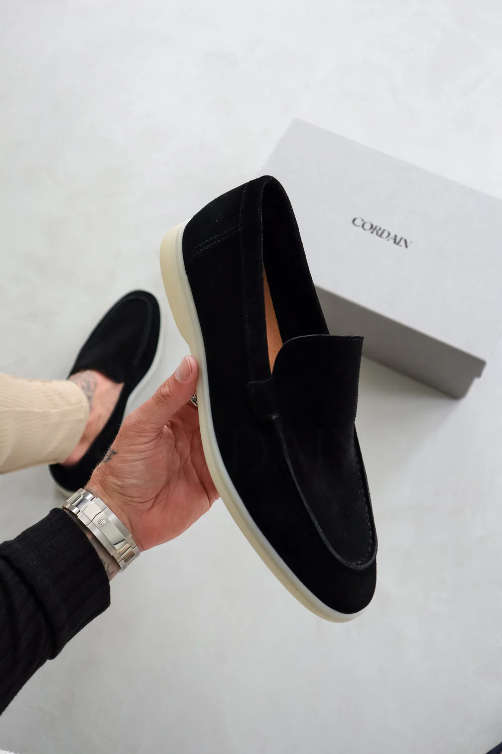 Zwarte suède loafers