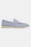 Ijsblauwe suède loafers