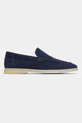 Navy suède loafers