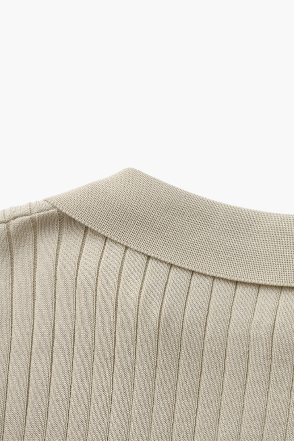 Palm Ribbed Polo - Beige