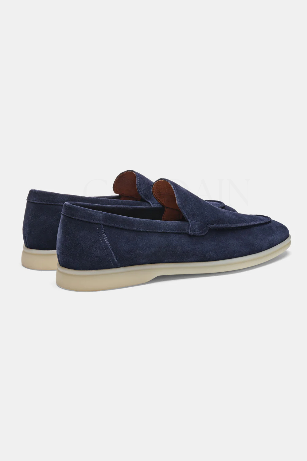 Navy suède loafers