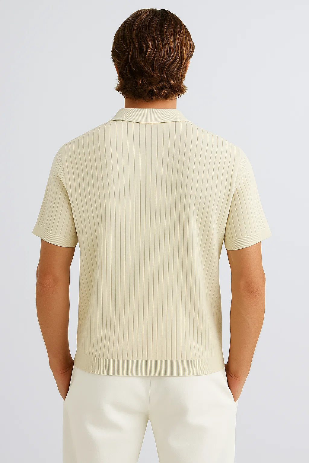 Palm Ribbed Polo - Beige