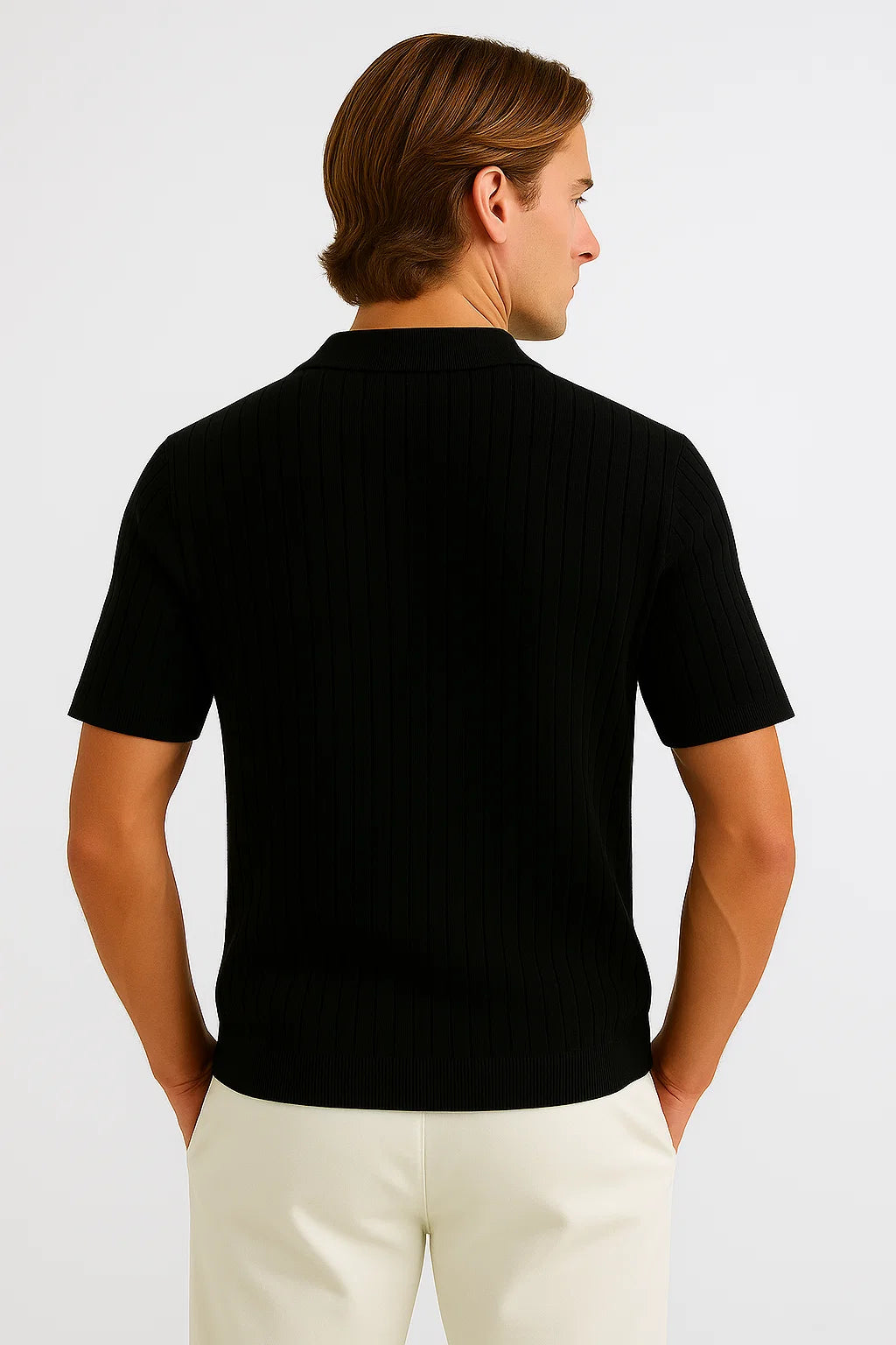 Palm Ribbed Polo - Zwart